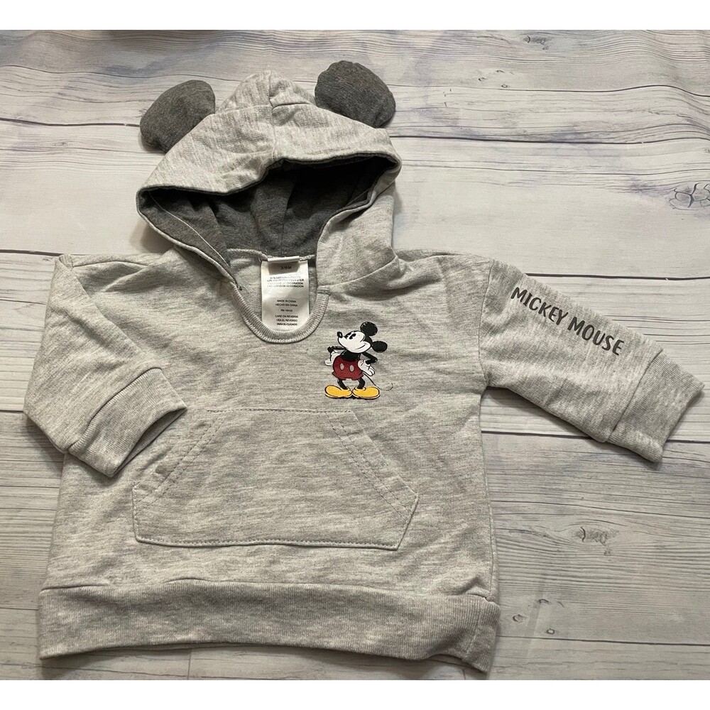 Disney Baby Baby Boy Mickey Mouse Hoodie with Mouse Ears, Size 3-6 months